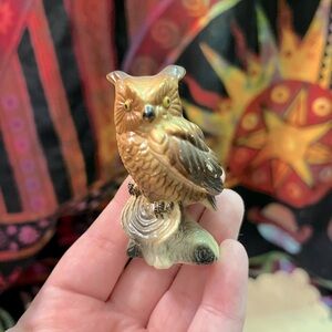 VTG Vintage Cottagecore Plastic Celluloid Owl Bird Figurine